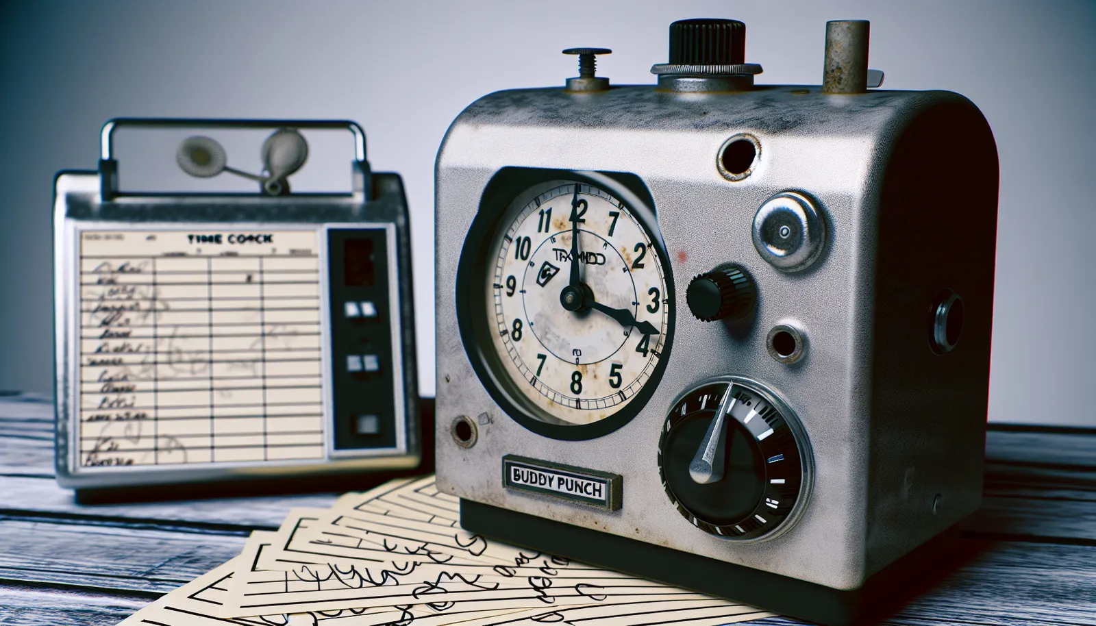 Time clock used to record employee attendance